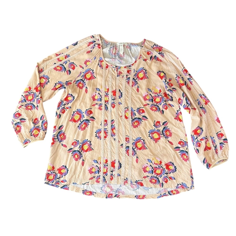 Matilda Jane Kaia Peasant Top Friends Forever floral print embroidered boho Sz M